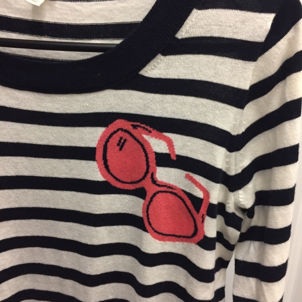 J Crew Sunglasses Intarsia Striped Sweater